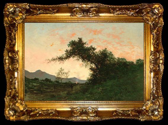 framed  Jules Tavernier Marin Sunset in Back of Petaluma by Jules Tavernier, ta009-2